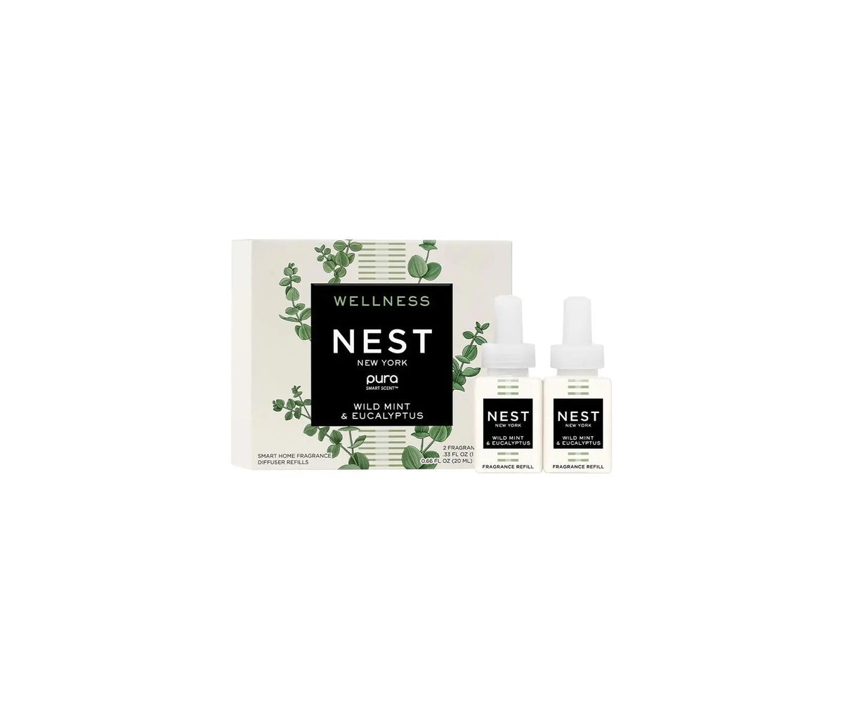 Wild Mint & Eucalyptus Refill Duo for NEST x Pura Smart Home Fragrance Diffuser - Smart Vials