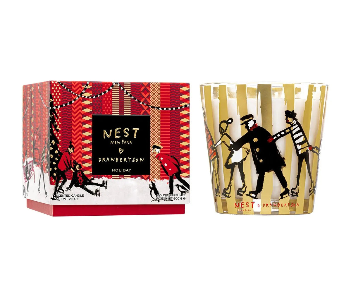 NEST NEW YORK x Drawbertson Holiday Ice Skaters 3-Wick Candle