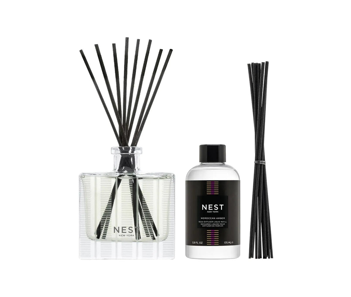 Moroccan Amber Reed Diffuser & Liquid Refill Set
