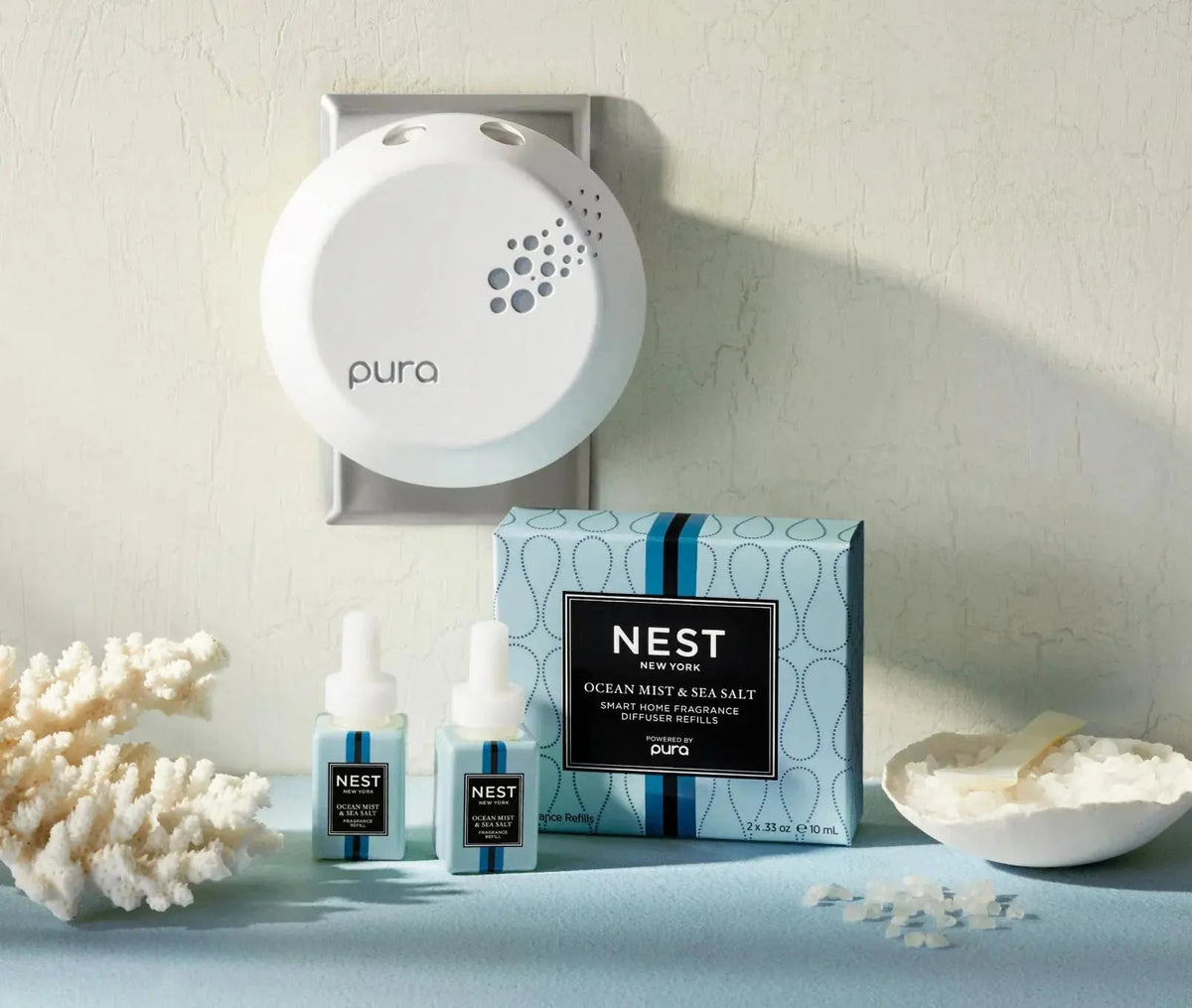 Ocean Mist & Sea Salt Refill Duo for NEST x Pura Smart Home Fragrance Diffuser - Smart Vials